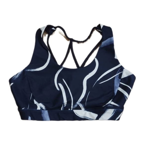 Sage Women's blue/cream patterned sports bra size Medium - Picture 1 of 6